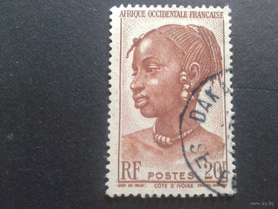 Западная Африка фр. колония 1947 негритянка