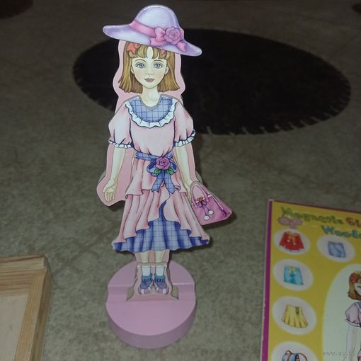 Кукла с одеждой, деревянная кукла, деревянные наряды, гардероб для куклы