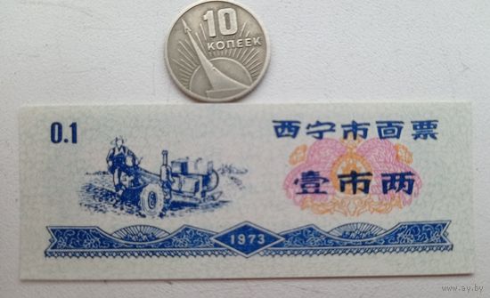 Werty71 Китай 0,10 кэш 1973 Городской округ Синин Провинция Цинхай UNC банкнота 0,1