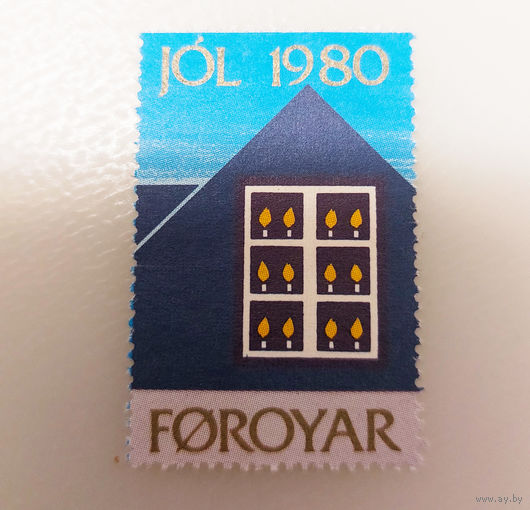 Дания.Фарерские острова 1980. Непочтовая марка. Марка-золушка. Рождество