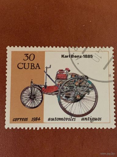 Куба 1984. Автомобили. Karl Benz 1885. Марка из серии
