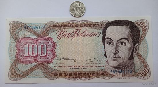 Werty71 Венесуэла 100 Боливаров 1992 UNC банкнота