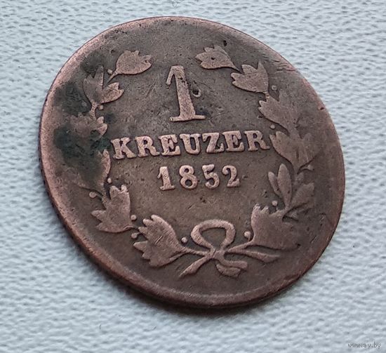 Баден 1 крейцер, 1852 4-1-24