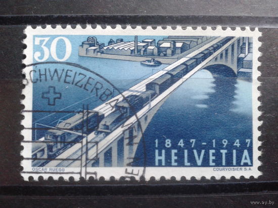 Швейцария, 1947,Железнодорожный мост,концевая