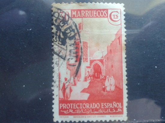 Марокко, протекторат Испании,1937, улица в Тетуане
