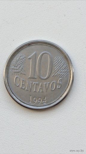 Бразилия. 10 центаво. 1994 года.