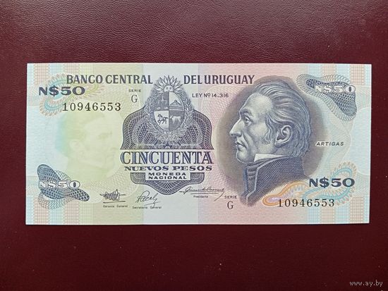 Уругвай 50 новых песо 1989 UNC