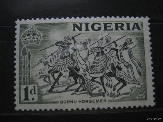 Марка - фауна, лошади, оружие, война, Нигерия, колонии