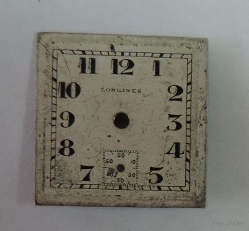 Циферблат на швейцарские часы "LONGINES". Размер 2.2-2.2 см.