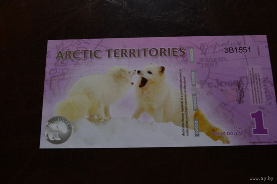 Арктические территории(арктика) 1 доллар образца 2012 года UNC
