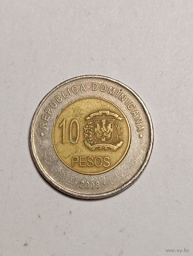 Доминиканская республика 10 песо 2008 года .