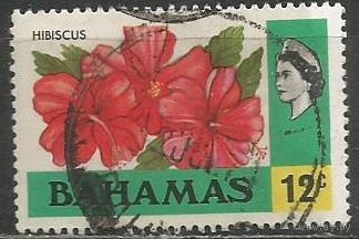 Багамы. Королева Елизавета II. Цветы. Гибискус. 1971г. Mi#326.
