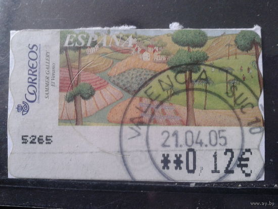 Испания 2003 Автоматная марка Живопись. Лето 0,12 евро Михель-2,0 евро гаш