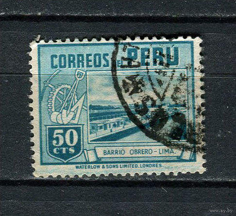 Перу - 1938 - Архитектура 50С - [Mi.392] - 1 марка. Гашеная.  (Лот 62BZ)