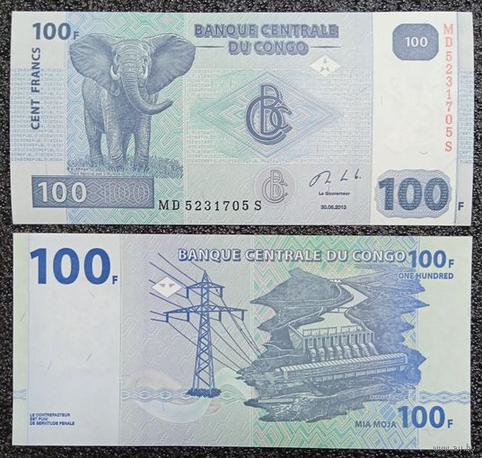 100 франков Конго 2013 г. UNC