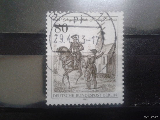 Берлин 1983  всадник, телеграф Михель-1,9 евро гаш.