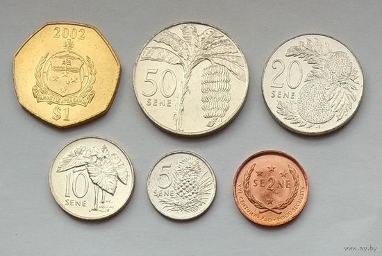 Самоа 2, 5, 10, 20, 50 сене, 1 тала 2000 - 2002 гг. Набор 6 монет