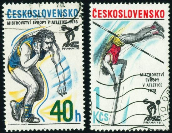 Чемпионат Европы по лёгкой атлетике Чехословакия 1978 год 2 марки