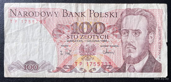 Банкнота 100 злотых 1988 года