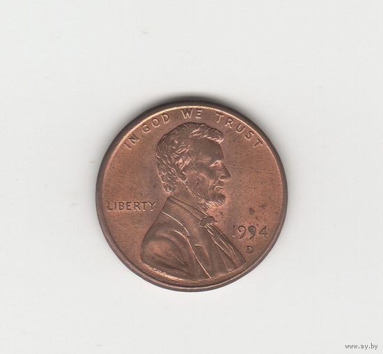 1 цент США 1994 D Лот 8649