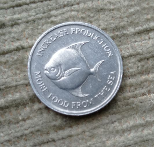 Werty71 Сингапур 5 центов 1971 морская рыба