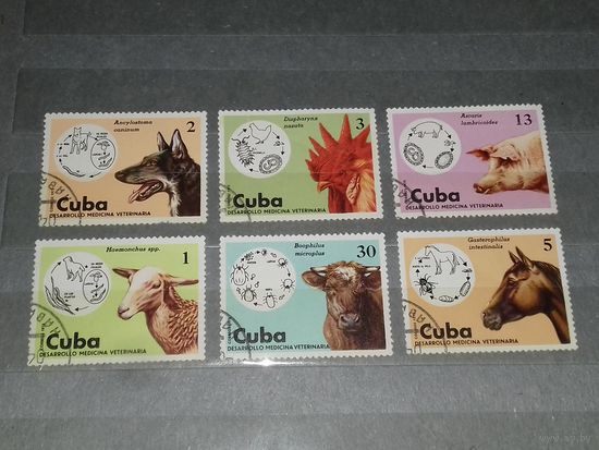 Куба 1975 Фауна. Ветеринария. Паразиты домашних животных. Полная серия 6 марок