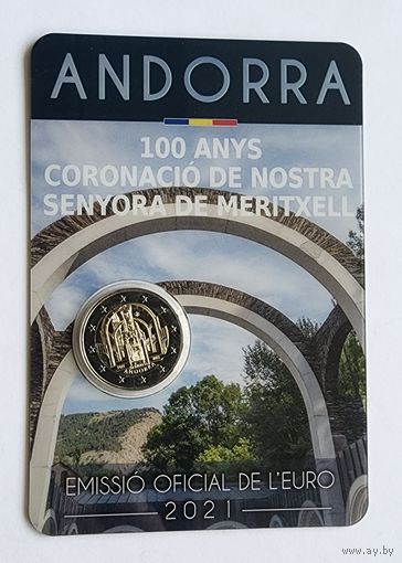 2 евро 2021 Андорра 100-летие коронации Богоматери Меричельской  BU
