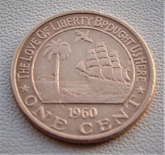 Либерия. 1 цент 1960 год  KM#13  "Слон"