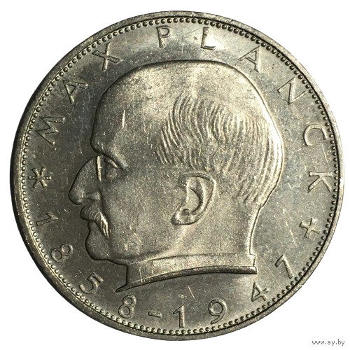 Германия 2 марки, 1970 (G) - Макс Планк [AUNC]