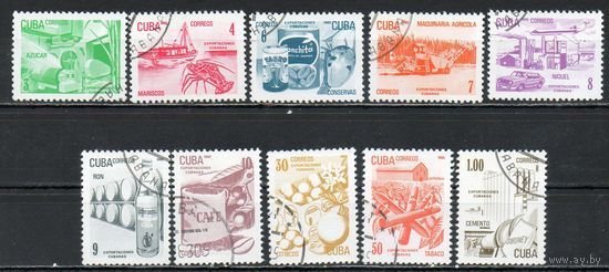 Стандартный выпуск Экспортные товары Куба 1982 год серия из 10 марок