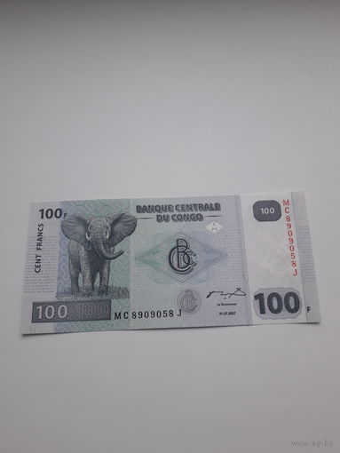 КОНГО 100 франков 2007 год
