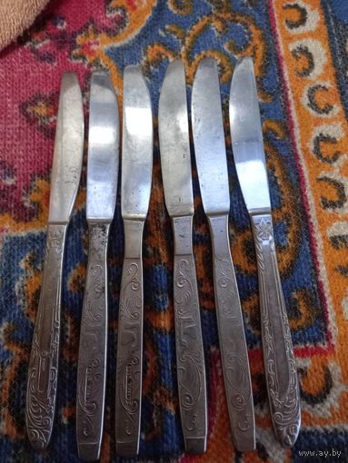 Ножи столовые из нержавейки времен СССР общепит 6 шт.