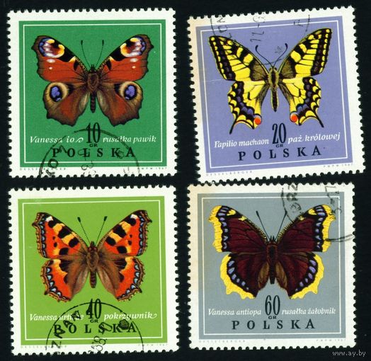 Бабочки Польша 1967 год 4 марки