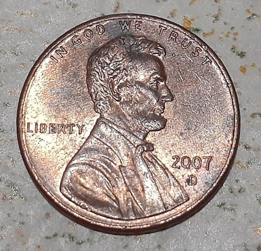 США 1 цент, 2007 Lincoln Cent Отметка монетного двора: "D" - Денвер (4-12-36)
