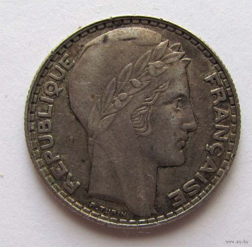 10 франков 1929 г. Серебро.