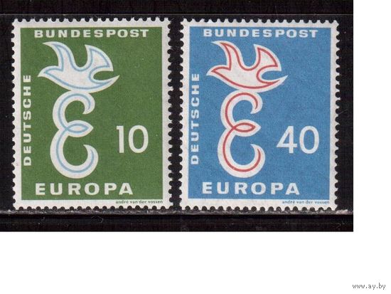 Германия(ФРГ)-1958,(Мих.295-296), ** , ЕВРОПА