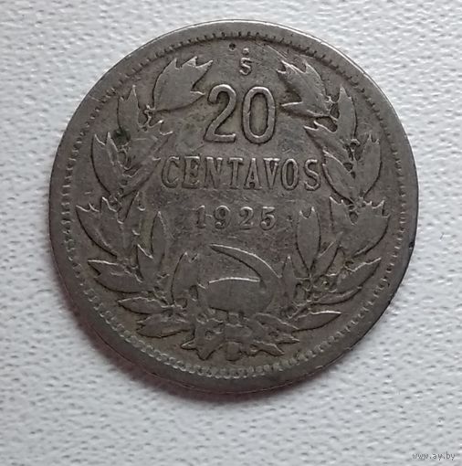 Чили 20 сентаво, 1925 6-2-19