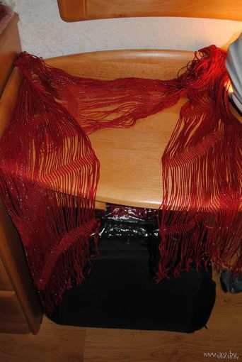 Шарф женский- прекрасная шаль, как накидка на вечернее платье и не только-"Красное Море"!