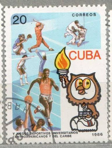 Спорт. 1 марка, 1986г.,гаш. Куба.