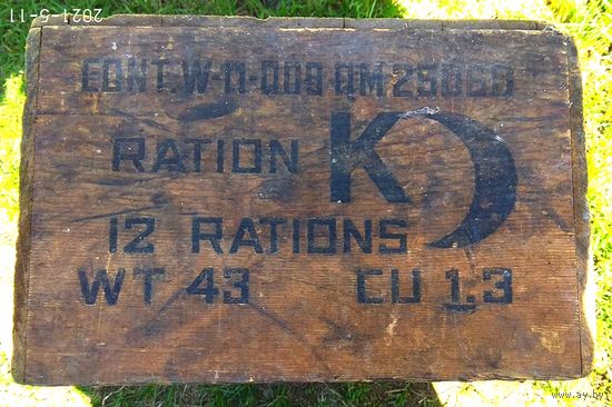WW2, US Army, ленд-лиз: ящик (упаковка) от рациона типа "K" армии США (см. описание)