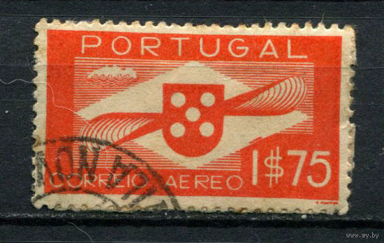 Португалия - 1936 - Авиамарка 1,75Е - [Mi.592] - 1 марка. Гашеная.  (Лот 68AV)