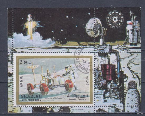[36] Шарджа 1972. Освоение космоса США. Гашеный блок.