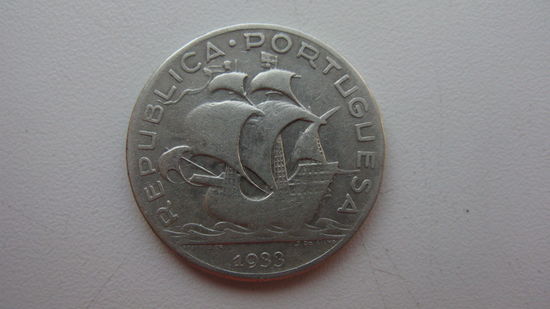 Португалия 5 эскудо 1933 ( серебро )