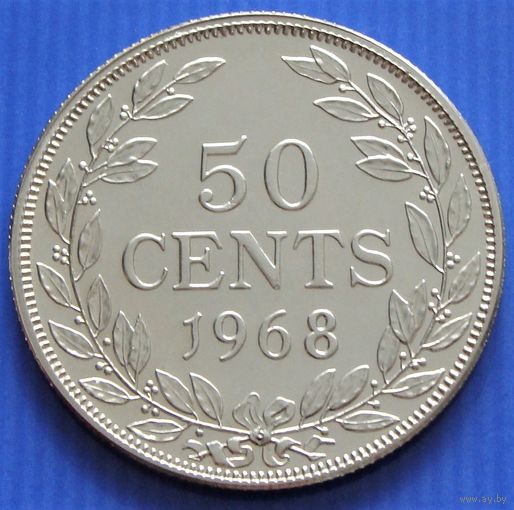 Либерия. 50 центов 1968 год  KM#17a.2    Тираж: 1.000.000