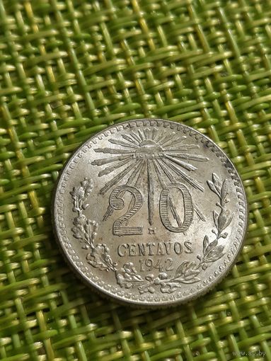 Мексика 20 сентаво 1942 г