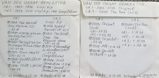 CD MP3 VAN DER GRAAF GENERATOR - 4 CD - Vinyl Rip (оцифровки с винила)