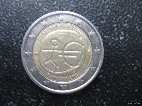 2 евро Бельгия 2009 10 лет безналичному евро (человечек) возможен обмен
