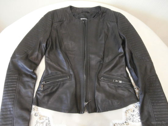 Куртка черная 100% натуральная кожа made in VANDINI, размер 44.