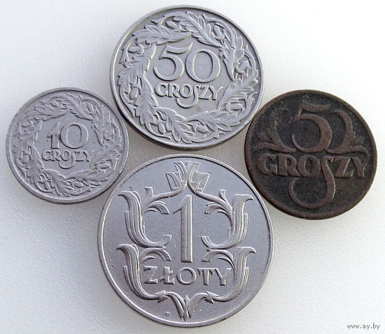 Польша, 4 монеты, состояние VF, 1923-1929 гг.