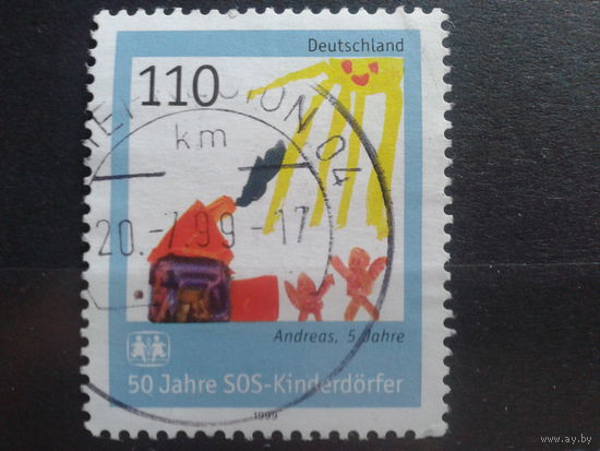 Германия 1999 рисунок ребенка Михель-1,0 евро гаш.
